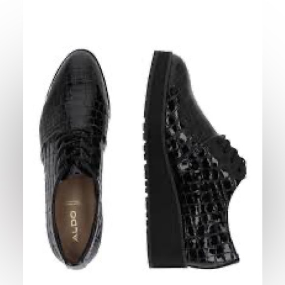 Aldo black patent croc oxfords - Picture 3 of 4